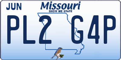 MO license plate PL2G4P