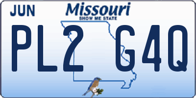 MO license plate PL2G4Q