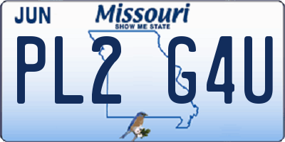 MO license plate PL2G4U