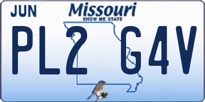 MO license plate PL2G4V