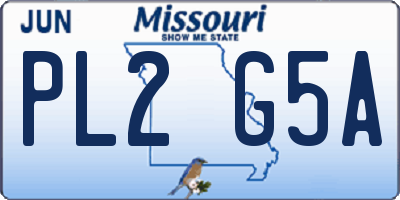 MO license plate PL2G5A