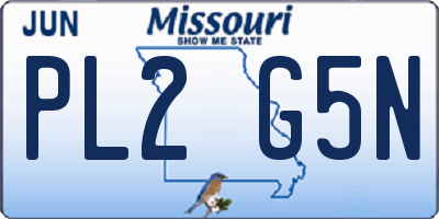 MO license plate PL2G5N