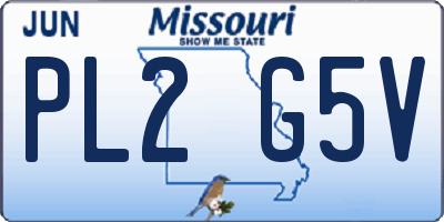 MO license plate PL2G5V
