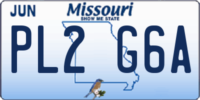 MO license plate PL2G6A
