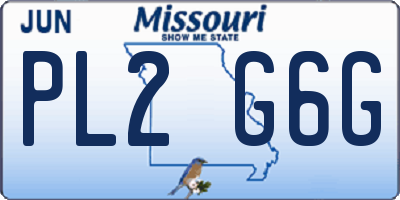MO license plate PL2G6G