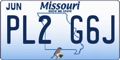 MO license plate PL2G6J