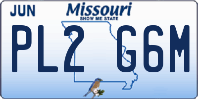 MO license plate PL2G6M