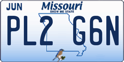 MO license plate PL2G6N