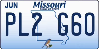 MO license plate PL2G6O