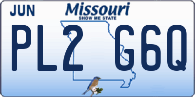 MO license plate PL2G6Q