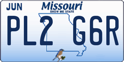 MO license plate PL2G6R