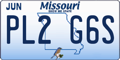 MO license plate PL2G6S