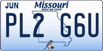 MO license plate PL2G6U