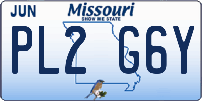 MO license plate PL2G6Y