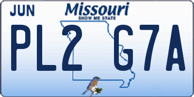 MO license plate PL2G7A