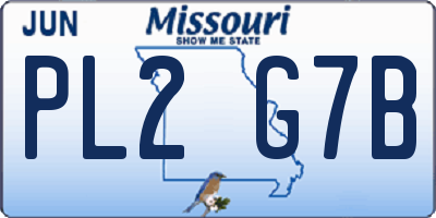 MO license plate PL2G7B