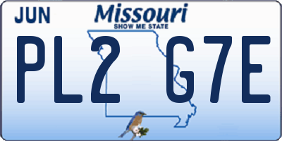 MO license plate PL2G7E