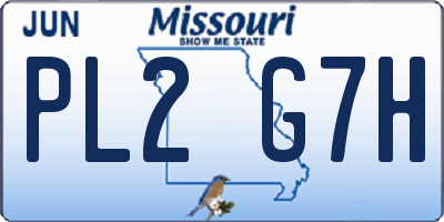 MO license plate PL2G7H