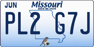 MO license plate PL2G7J