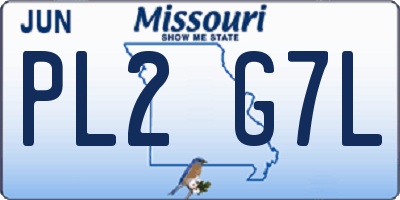 MO license plate PL2G7L
