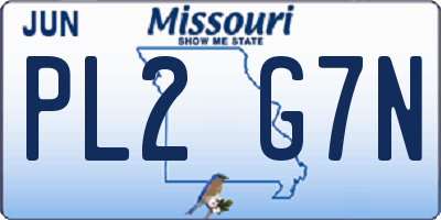 MO license plate PL2G7N