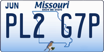 MO license plate PL2G7P