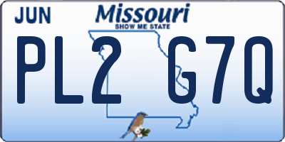 MO license plate PL2G7Q
