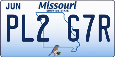 MO license plate PL2G7R