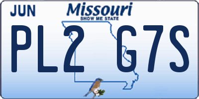 MO license plate PL2G7S