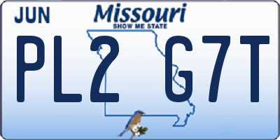 MO license plate PL2G7T