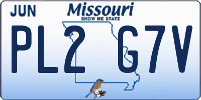MO license plate PL2G7V