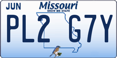 MO license plate PL2G7Y