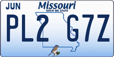MO license plate PL2G7Z