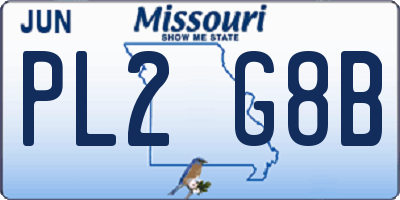 MO license plate PL2G8B