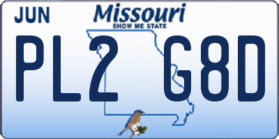 MO license plate PL2G8D