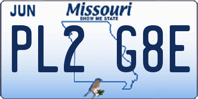 MO license plate PL2G8E