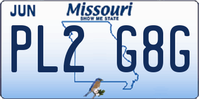 MO license plate PL2G8G