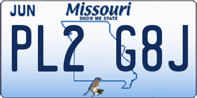MO license plate PL2G8J