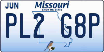 MO license plate PL2G8P