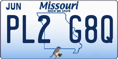 MO license plate PL2G8Q
