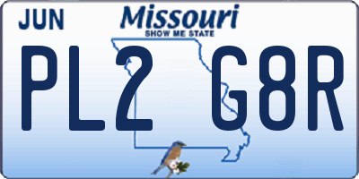 MO license plate PL2G8R