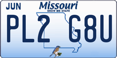 MO license plate PL2G8U