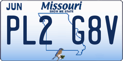 MO license plate PL2G8V