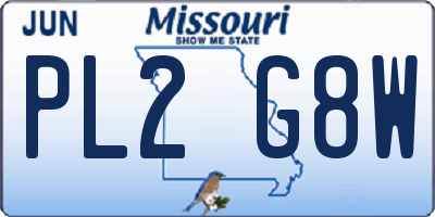 MO license plate PL2G8W