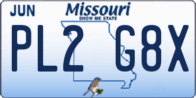 MO license plate PL2G8X