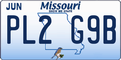 MO license plate PL2G9B