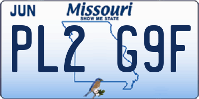 MO license plate PL2G9F