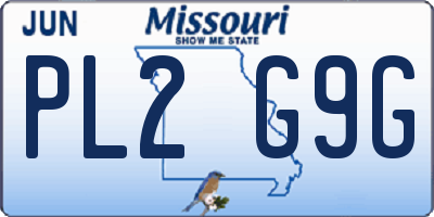 MO license plate PL2G9G