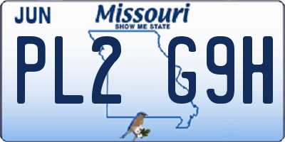 MO license plate PL2G9H