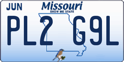 MO license plate PL2G9L